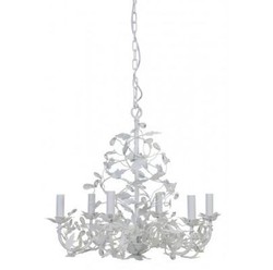 Casa Padrino Lámpara de Techo Barroca Blanca Diámetro 65 x A 60 cm Estilo Antiguo - Muebles Candelabro Araña Lámpara Colgante