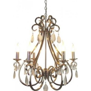 Casa Padrino Barock Kristall Kronleuchter Silber Ø 63 x H 70 cm - Antik Stil Deckenleuchte