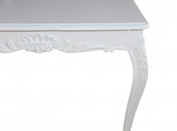 Casa Padrino Table à manger baroque carrée blanche 100 cm x 100 cm - Meuble de luxe en bois massif style antique