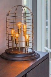 Casa Padrino Lampada da tavolo Nero / Bronzo 47 x A 60 cm - Elegante lampada in metallo