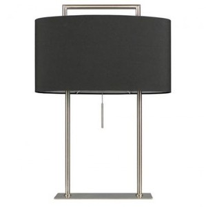 Casa Padrino Tischleuchte Silber 45 x 21 x H 64 cm - Elegante Tischlampe in Silber und Schwarz