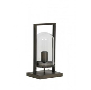 Casa Padrino Tischleuchte Antik Schwarz im Barock Stil 17 x 14 x H 32,5 cm - Elegante Metall Glas Lampe