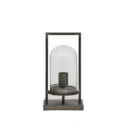 Casa Padrino Tischleuchte Antik Schwarz im Barock Stil 17 x 14 x H 32,5 cm - Elegante Metall Glas Lampe