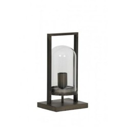 Casa Padrino Tischleuchte Antik Schwarz im Barock Stil 17 x 14 x H 32,5 cm - Elegante Metall Glas Lampe