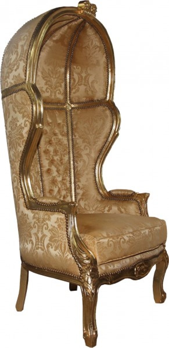 Casa Padrino baroque throne Victory Gold baroque Pattern / Gold Mod2 - Balloon Chair -Thron chair Tron Casa Padrino baroque throne Victory Gold baroque Pattern / Gold Mod2 - Balloon Chair -Thron chair Tron