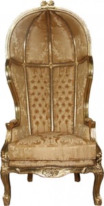 Casa Padrino Baroque Throne Armchair Victory Gold with Baroque Pattern - Solid Wood Luxury Chair - Height 177 cm Casa Padrino Baroque Throne Armchair Victory Gold with Baroque Pattern - Solid Wood Luxury Chair - Height 177 cm