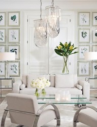 Casa Padrino Luxury Pendant Light Restaurant Hotel Lighting in Nickel Metal and Acrylic, 35 x 65 cm