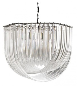Casa Padrino Luxus Hängeleuchte – Exklusive Pendelleuchte in Nickel mit Acryl – Ø 65 / 75 cm – Höhe 55 cm