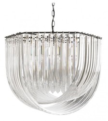 Casa Padrino Lámpara Colgante de Lujo - Lámpara de Techo en Níquel con Acrílico - Ø 65 / 75 cm - Altura 55 cm