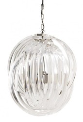 Casa Padrino Luxury Pendant Light, Ceiling Lamp made of Metal and Acrylic, Nickel, Ø 50 cm, Height 57.5 cm