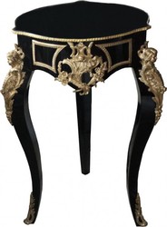 Casa Padrino Baroque Side Table in Antique Style Black/Gold, 55 x 55 x 80 cm