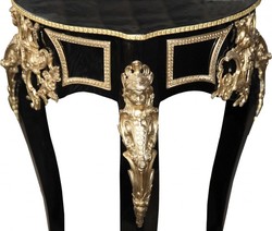 Casa Padrino Baroque Side Table in Antique Style Black/Gold, 55 x 55 x 80 cm