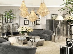 Casa Padrino Lampada a Sospensione di Lusso Stile Barocco, Nichel, Diametro 80 cm, Altezza 95 cm