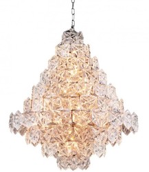 Casa Padrino Lampada a Sospensione di Lusso Stile Barocco, Nichel, Diametro 80 cm, Altezza 95 cm