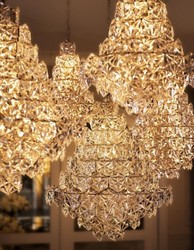 Casa Padrino Luxus Hängeleuchte im Barockstil - Metall, Glas, Nickel, Ø 60 x H 76 cm