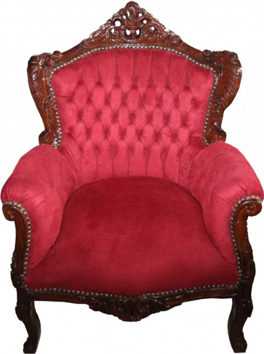 Casa Padrino Baroque armchair Lord Bordeaux Red / Brown - Antique style Casa Padrino Baroque armchair Lord Bordeaux Red / Brown - Antique style