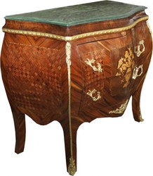 Casa Padrino Comò Barocco Mogano Marrone con Piano in Marmo Verde Scuro - Cassettiera di Lusso 2 Cassetti L 107 cm Casa Padrino Comò Barocco Mogano Marrone con Piano in Marmo Verde Scuro - Cassettiera di Lusso 2 Cassetti L 107 cm