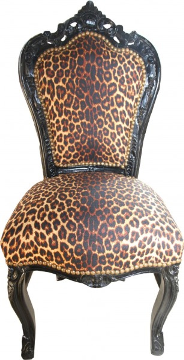 Casa Padrino barroco Cena Presidente leopardo / Negro - Muebles Casa Padrino barroco Cena Presidente leopardo / Negro - Muebles