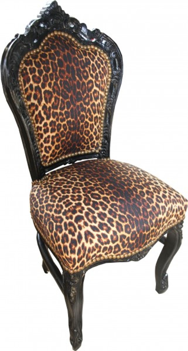Casa Padrino barroco Cena Presidente leopardo / Negro - Muebles Casa Padrino barroco Cena Presidente leopardo / Negro - Muebles