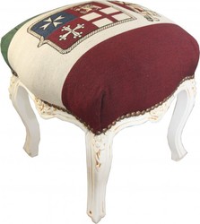 Casa Padrino barroco de heces Italia Diseño / Amtik blanco estilo altura 40 cm, ancho 35 cm - muebles de estilo barroco
