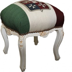 Casa Padrino barroco de heces Italia Diseño / Amtik blanco estilo altura 40 cm, ancho 35 cm - muebles de estilo barroco