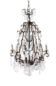 Casa Padrino Luxus Kronleuchter - Antik Messing Hängeleuchte mit Glas - Durchmesser 60 cm, Höhe 90 cm