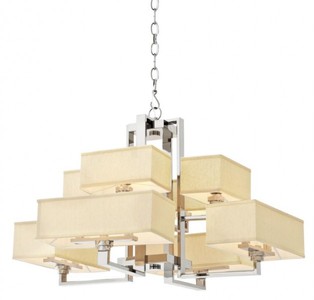 Casa Padrino Luxus Kronleuchter - Luxus Hängeleuchte aus poliertem rostfreiem Stahl - Durchmesser 98 cm, Höhe 57 cm