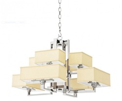 Casa Padrino Luxus Kronleuchter - Luxus Hängeleuchte aus poliertem rostfreiem Stahl - Durchmesser 98 cm, Höhe 57 cm