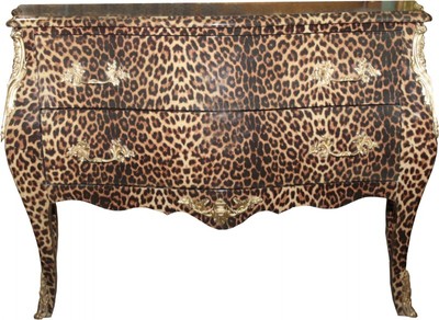 Casa Padrino cassettiera barocca leopardo con applicazioni in metallo dorato 123 cm - mobili barocchi