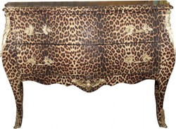 Casa Padrino cassettiera barocca leopardo con applicazioni in metallo dorato 123 cm - mobili barocchi