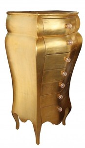 Casa Padrino Comò Barocco Stile Antico, Foglia d'Oro, 131 x 68 x 46 cm