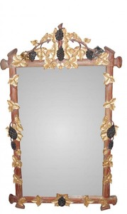 Casa Padrino Specchio da Parete Barocco con Ornamenti a Grappolo d'Uva, Marrone/Oro/Nero, Look Antico, 141 x 85 cm Casa Padrino Specchio da Parete Barocco con Ornamenti a Grappolo d'Uva, Marrone/Oro/Nero, Look Antico, 141 x 85 cm