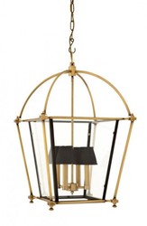 Casa Padrino Lanterne de Luxe - Suspension de Luxe en Laiton, Laiton & Bronze 68 x 68 x H 75 cm
