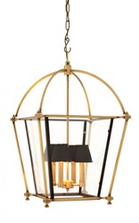 Casa Padrino Lanterne de Luxe - Suspension de Luxe en Laiton, Laiton & Bronze 68 x 68 x H 75 cm
