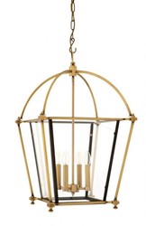 Casa Padrino Lanterne de Luxe - Suspension de Luxe en Laiton, Laiton & Bronze 68 x 68 x H 75 cm