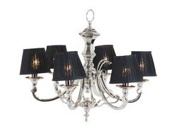 Casa Padrino Luxus Kronleuchter - Luxus Hängeleuchte Nickel, Durchmesser 58 x H 53 cm