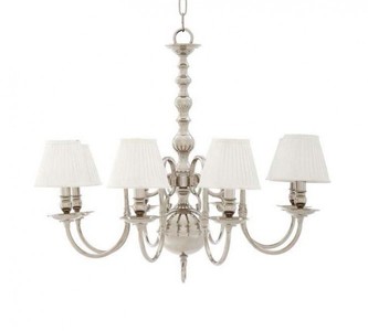Casa Padrino Luxus Kronleuchter - Luxus Hängeleuchte im Nickel Look, Durchmesser 85 x H 75 cm