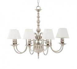 Casa Padrino Luxus Kronleuchter - Luxus Hängeleuchte im Nickel Look, Durchmesser 85 x H 75 cm