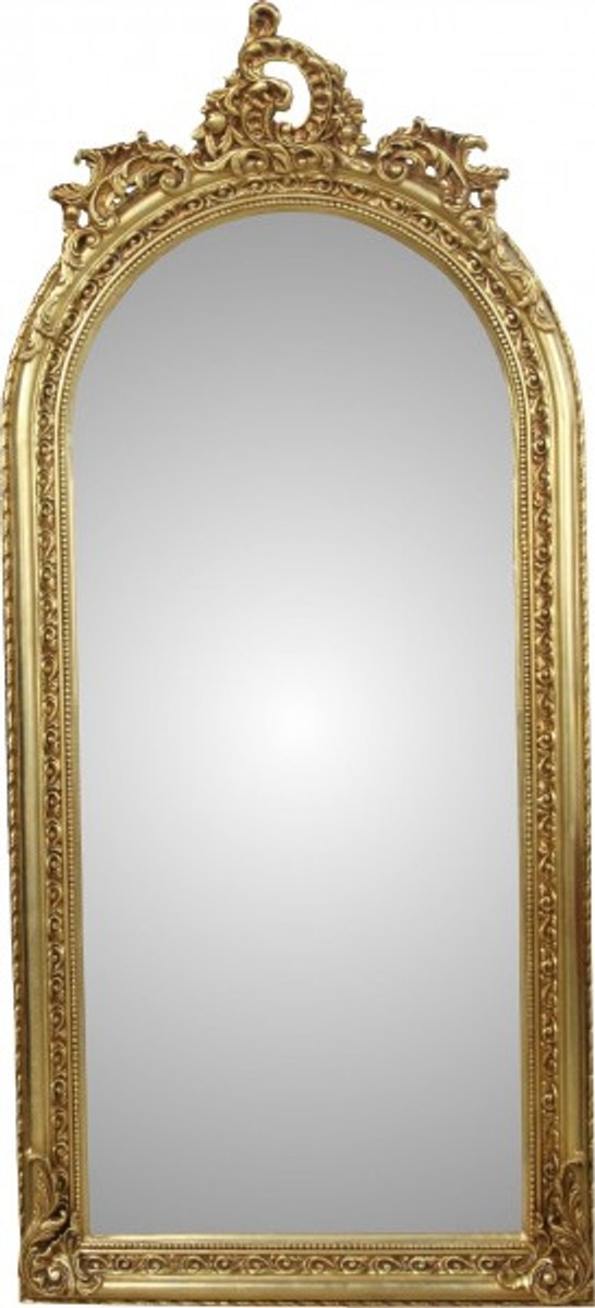 Casa Padrino Baroque luxury wall mirror Gold B 83 cm, H 176 cm - precious & sumptuous Casa Padrino Baroque luxury wall mirror Gold B 83 cm, H 176 cm - precious & sumptuous