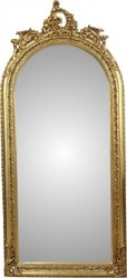 Casa Padrino Baroque Wall Mirror Luxurious in Gold, Solid Wood, W 83 cm, H 176 cm