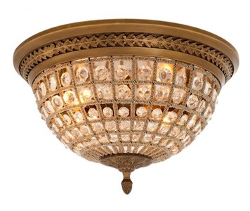 Casa Padrino Luxury Ceiling Lamp Brass Diameter 45 x H 37 cm Antique Style - Furniture Chandelier Ceiling Light