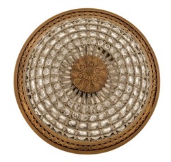 Casa Padrino Plafonnier de Luxe Laiton Diamètre 45 x H 37 cm Style Antique - Meuble Lustre Lampe de Plafond