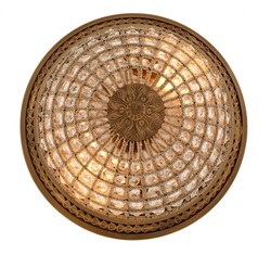 Casa Padrino Plafonnier de Luxe Laiton Diamètre 45 x H 37 cm Style Antique - Meuble Lustre Lampe de Plafond