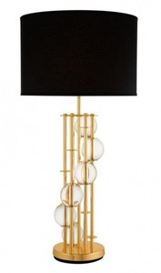Casa Padrino Luxury Table Lamp Gold 20 x 43 x H 85 cm - Elegant Lighting with Black Textile Shade