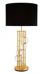 Casa Padrino Lampe de table de luxe or 20 x 43 x H 85 cm - Luminaire élégant avec abat-jour textile noir
