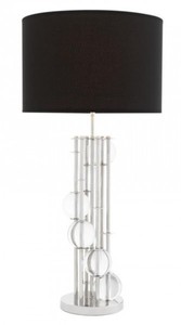Casa Padrino Luxus Tischleuchte im edlen Nickel Design, Durchmesser 20 x 43 x H 85 cm