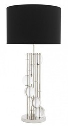 Casa Padrino Luxus Tischleuchte im edlen Nickel Design, Durchmesser 20 x 43 x H 85 cm