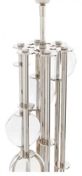 Casa Padrino Luxus Tischleuchte im edlen Nickel Design, Durchmesser 20 x 43 x H 85 cm