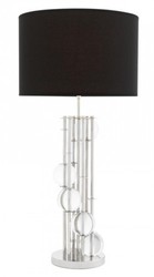 Casa Padrino Luxus Tischleuchte im edlen Nickel Design, Durchmesser 20 x 43 x H 85 cm