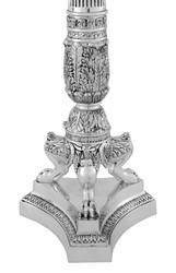 Casa Padrino Luxury Baroque Table Lamp Antique Silver, Diameter 16 cm, Height 100 cm, Lampshade Cream